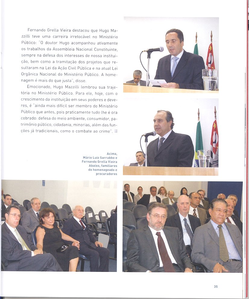 Página interna da reportagem da revista Plural sobre o título de Professor Emérito (2011)